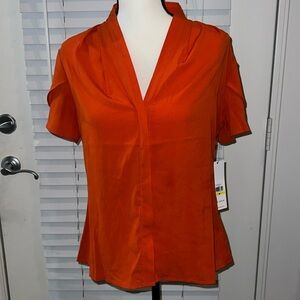 Orange 🍊🍊Polyester Medium Calvin Klein Top! Never Worn. Size Medium!